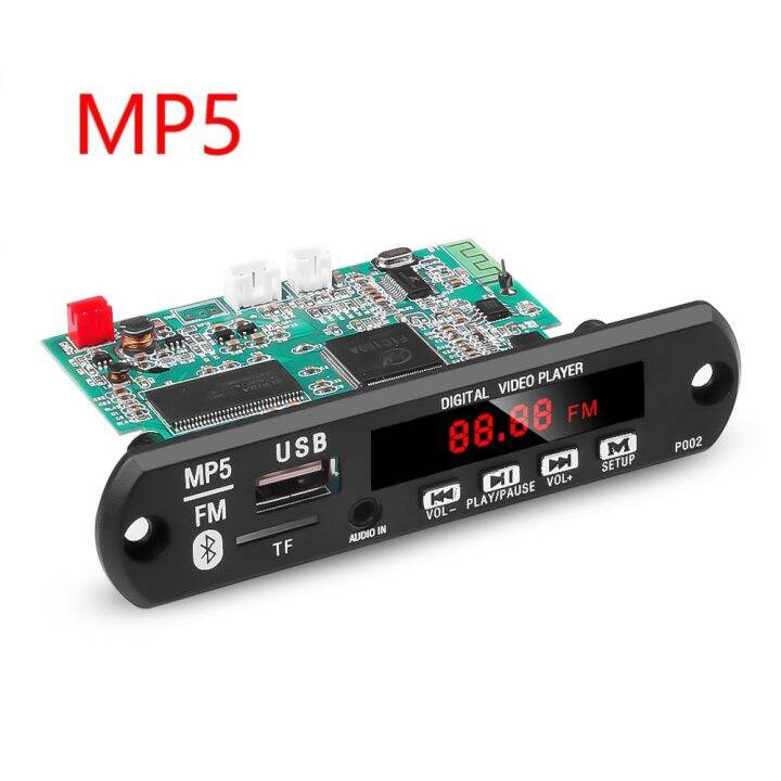 mp5-5v-to12v-support-videos-connected-decorder-board-bluetooth5-0-mp3-fm-sd-card-aux-with-remote