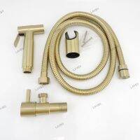 Stainless steel Gold brushed Toilet Bidet Spray wc bathroom shower head Sprayer set Douche Handheld water T valve Hose Kit YB8