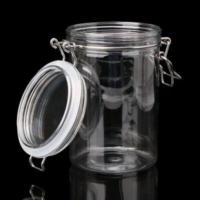 X7AB Food Storage Jar With Air Tight Sealed Metal Clamp Lid For Milk Powder Kitchen