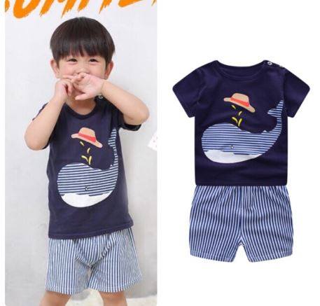 Baby Toddler Boys Whale T-Shirt & Shorts Set #15 