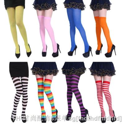 【CC】✁№○  Striped Stockings Costume Accessories Over Knee Socks Pantyhose Thigh