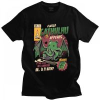 คลาสสิกWild Cthulhu Tเสื้อผู้ชายแขนสั้นแมวหรือMonster Tee Kaiju Lovecraftเสื้อยืดผ้าฝ้ายTshirtไอเดียของขวัญ