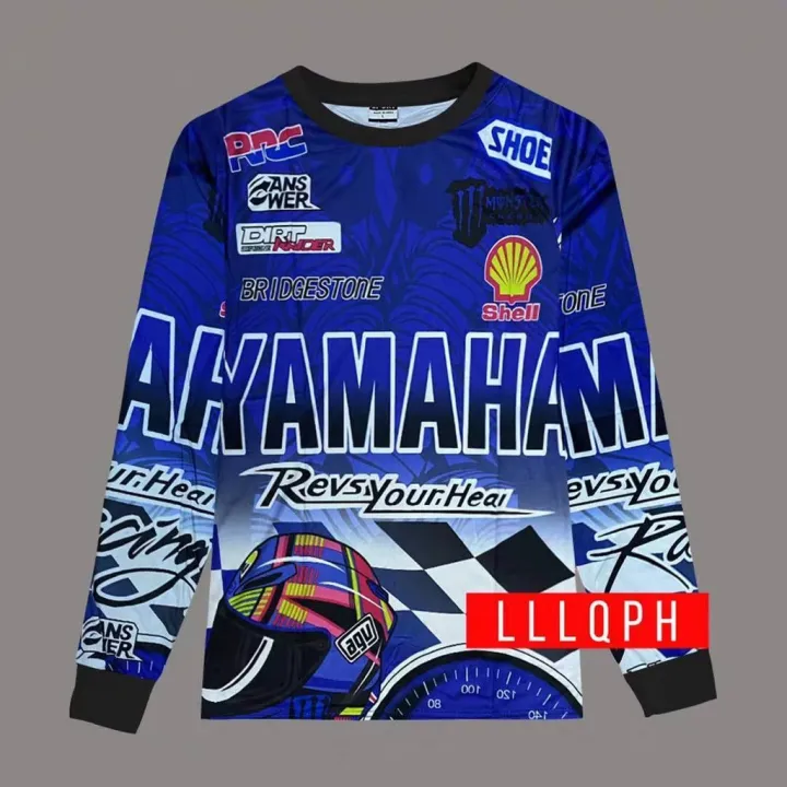 Lucky 8001 Clothify Mens Racing Bike Ride Motorcycle Tshirt Long Sleeve