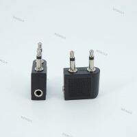 Air Plane dual 3.5mm female to 2 jack male Plug Airplane socket Airline Headphone Mono Audio connector Travel Splitter Adapter WDAG