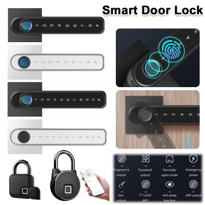 【YF】 Fingerprint Password Door Lock TTLock App Control Biometric Lever Handle Electronic Locks for Home Office with Keys