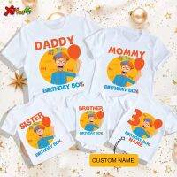 HOT★เด็กครอบครัวชุดวันเกิด Baju Pesta T เสื้อวันเกิดเด็กส่วนบุคคลชื่อวันเกิด Boy Party Tshirts