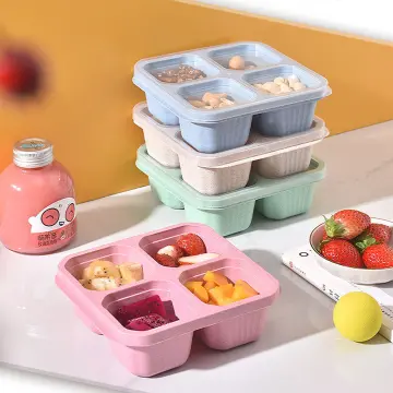 1pc Adult Bento Box, 4 Compartment Children's Meal Prep Containers, Reusable  Food Storage Container With Transparent Lid, , Microwaveable