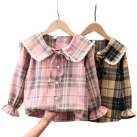 Girls Blouse Plaid Pattern Kids Blouse For Girls Casual Style Blouses For Girls Spring Autumn Girls Clothes