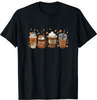 เสื้อยืดฮาโลวีนกาแฟฟักทอง Latte Spice Coffee Love Fall Season