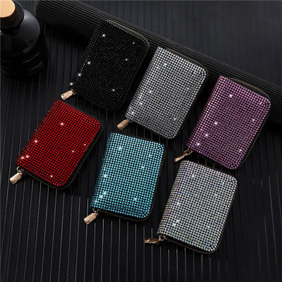 Ins Multiple Card Positions Large Capacity Lady Coin Purse Diamond Inlay Small And Compact