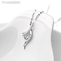 ✼○۩ KOFSAC 2020 Female 925 Sterling Silver Necklace Exquisite Geometric White Purple Crystal Necklaces For Women Engagement Jewelry