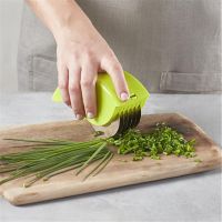 Stainless Steel Blade Kitchen Vegetable Chop Herb Rolling Roll Rollers Mincer Manual Hand Scallion Cutter Slicers 6 Household