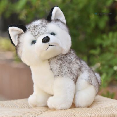 &lt;Stuffed Toy&gt;Cute Husky Puppy Dog Soft Plush Doll Sleeping Toy Kids Gift Home Decoration