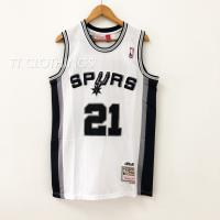 21 San Antonio Spurs White Retro NBA เสื้อบาสเก็ตบอล Singlet Baju Clothes