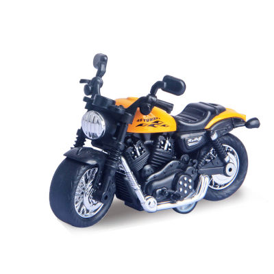 รถจักรยานยนต์ออฟโรดของเล่นใหม่ Q รุ่นมินิจำลอง Harley รุ่นรถเข็นยาวประมาณ 11cm ร้านเก่าดัน