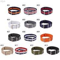 ☬ 18/20/22 มม. ยี่ห้อกีฬา abric Nylon Bands Buckle เข็มขัด watchband อุปกรณ์เสริมสำหรับ 007 James bond สายนาฬิกา