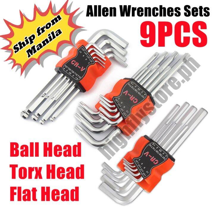 9PCS/set Hex Key flower type Ball End Torx star alen Allen Wrench Set