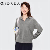 Giordanoผู้หญิง เสื้อสเวตเตอร์เสื้อสวมหัวไหล่หลวม ๆ ปกหนา Free Shipping 13352850