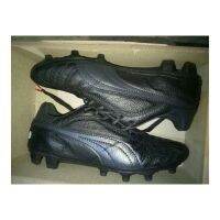 ✉☬ Puma Full black leather soccer shoes SBDG/Sports Soccer Shoes/New original/FG/TF/SG/AG/IN/IC