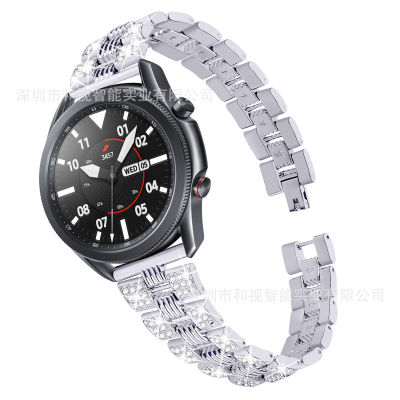[COD] สำหรับ Samsung Galaxy watch สายนาฬิกาสมาร์ท 41mm20mm เกลียวคู่แถวเพชรสายโลหะ