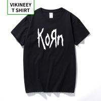 เสื้อยืดแฟชั่นสำหรับผู้ชาย Gratis Ongkir เสื้อยืดแขนสั้นลายวงร็อค Korn เสื้อยืดมีตัวอักษรผ้าฝ้ายเสื้อพลัสไซซ์เสื้อยืดแนวสตรีทสูง