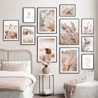 【cw】 Reed Grassland Canvas Painting Landscape Wall Pictures for Room Decoration Posters and Prints ！