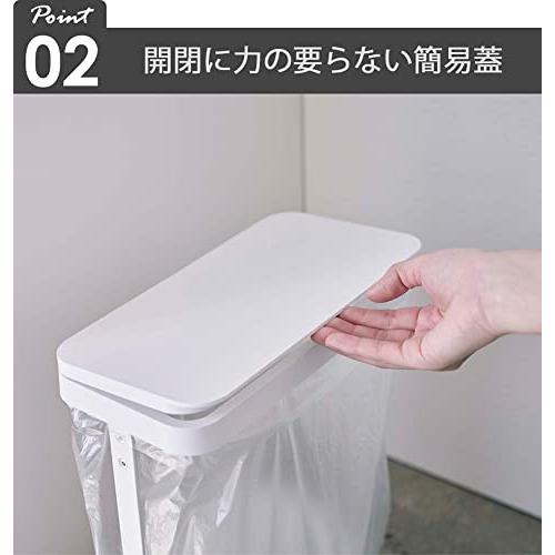 yamazaki-jitsugyo-ที่ใส่ขยะแนวนอนบางเฉียบชุด2ชิ้นแยกถังขยะพร้อมฝาปิด10l-20l-ห้องครัว-luce-สีดำ5402-2