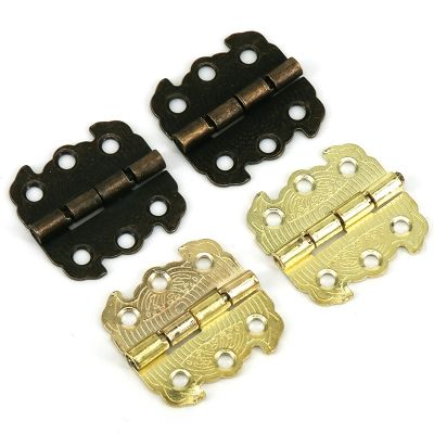 【CC】 4PCS Antique Bronze/Gold Hinges Engraving Hardware for Cases ToolboxJewelry Boxes
