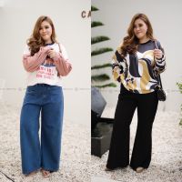 SH87 เสื้อแขนยาวลายม้า/กราฟฟิคดำเลือง เสื้อผ้าพลัสไซส์ Plussize fashion ชุดคนอ้วน แฟชั่นสาวอวบ