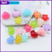 LHPFI 10Pcs สีสันสดใส อุปกรณ์เครื่องประดับอัญมณี ดีไอวาย สีลูกอมสี การทำเครื่องประดับ สากลสากลสากล งานทำมือ เครื่องรางหัวใจ สร้อยคอสำหรับผู้หญิง