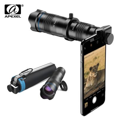 APEXEL 28X ศัพท์กล้องเลนส์กล้องทรรศน์เลนส์ Selfietสามขา ephoto ซูม HD ตาข้างเดียวที่มีชัตเตอร์ระยะไกลสำหรับมาร์ทโฟนทั้งหมด