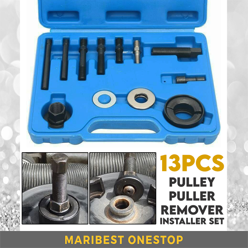 13 pcs Car Power Steering Alternator Pump Pulley Puller Remover Disassembly Installer Tool Pulley Puller Remover Tool 