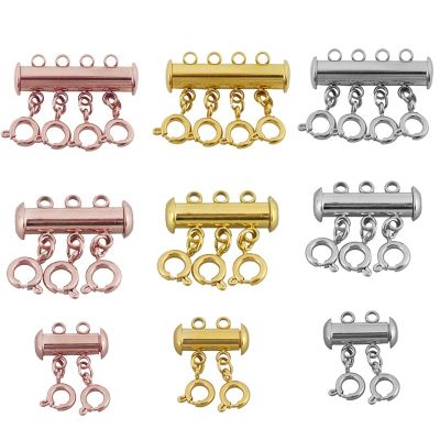 【CW】 Gold Color Buckle Clasps Connectors Tube Lock Spacer Clasp Strands Magnetic