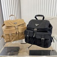 Nylon Regenerated Nylon Small pradaˉBackpack with Saffiano Leather Details Casual Fashion Backpack