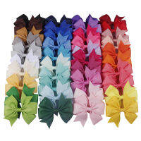 10-40ชิ้นแพ็ค3 "Grosgrain Ribbon Hair Bows คลิปผมสำหรับหญิง Handmade Pinwheel Hairgrips อุปกรณ์เสริมผมขายส่ง