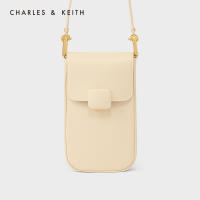 CHARLES and KEITH CK2-50270819 หัวเข็มขัดทรงสี่เหลี่ยมผู้หญิงหนึ่งไหล่กระเป๋าสะพายข้างมินิมือถือ