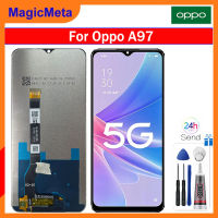 MagicMeta จอ LCD ขนาด6.6นิ้วของแท้สำหรับ Oppo A97 5G อะไหล่จอแสดงผลหน้าจอสัมผัส LCD หน้าจอ LCD ชุดประกอบดิจิไทเซอร์สำหรับ Oppo A97 5G PFTM10แอลซีดี