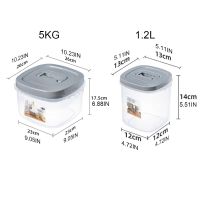 Sealed Flour Storage Tank 1.2L5KG Food Storage Container Airtight Rice Container Bin with Measuring Cup Cereal Container Dispe