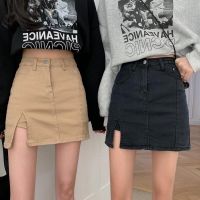 COD ❧☂✧ qafh47 S-5XL A-line denim skirt female high waist large size short skirt pants新款包臀高腰显瘦大码a字牛仔半身短裙裤