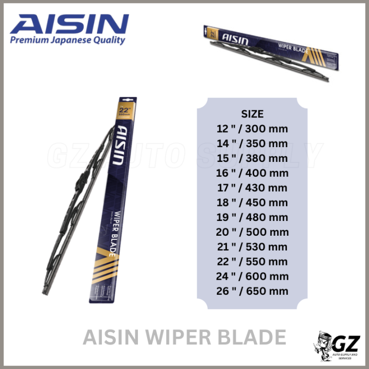 Aisin Wiper Blade With Graphite Coating Sizes Japan