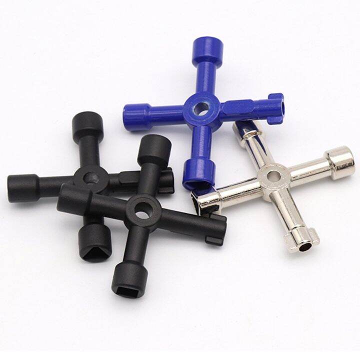 สินค้าขายดีมัลติฟังก์ชั่4วิธี-universal-triangle-wrench-cross-key-ช่างประปา-keys-triangle