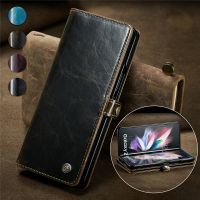 [Universal support] เคสแบบฝาพับสำหรับ Samsung หนังวัวหรูหรา Gaxlay Z Fold 3 Fold3 5G ฝาครอบโทรศัพท์มือถือยืนกระเป๋าเงินมีช่องเสียบบัตรเครซี่ฮอส