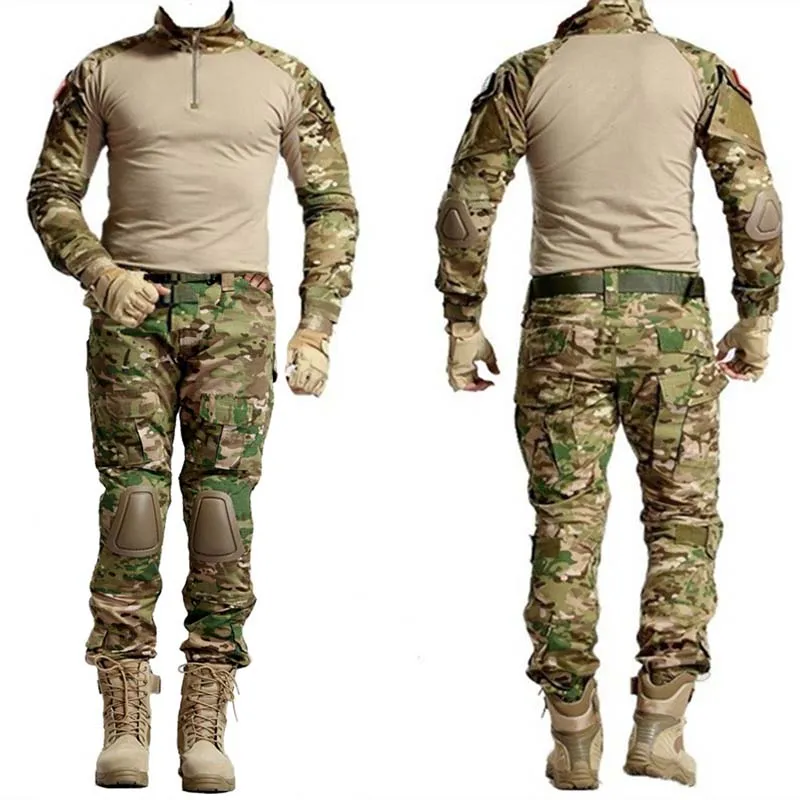 HAN WILD Outdoor Paintball Shirt Military Hunting Shirt Uniform Tactical  Combat Camo Shirts Cargo Pants Army Uniform