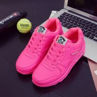 ✈  Fashion Sneakers Air Cushion Shoes Pu Leather Pink Outdoor Walking Jogging Female Trainers