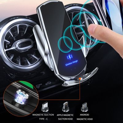 Automatic Clamping Sensor Car Wireless Charger 30W Fast Magnetic USB Charger For iPhone 14 13 12 11 Pro Max X 8 Samsung S22 S21 Car Chargers