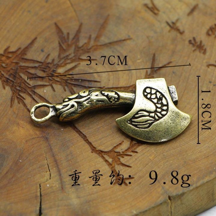 ทองเหลืองบริสุทธิ์ทองแดงมังกรขวานfeng-shui-axeหลีกเลี่ยงความชั่วร้ายต่อต้านคนร้ายพวงกุญแจจี้อุปกรณ์จี้รถยนต์ผู้ชายและผู้หญิงที่ทำด้วยมือราศีทองแดงขนาดเล็กpure-ss-dragon-ax-anti-evil-man-key-chain-pend