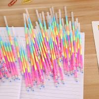 ปากกาเน้นข้อความปากกาสีน้ำสีรุ้งหลากสีสำหรับเติมอุปกรณ์การเรียน100ชิ้น