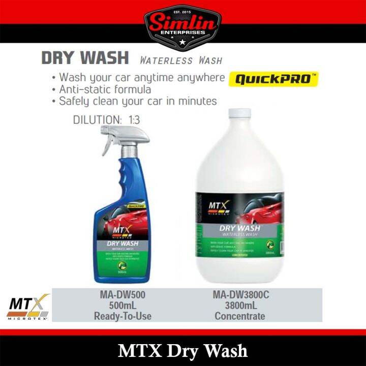 HOT WTSVI MTX Dry Wash 500ml Microtex Waterless Wash (With Wax) Lazada PH
