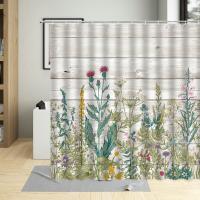 Plant Series Shower Curtain Spring Flower Print Bathroom Decor Waterproof Fabric For Living Room Hanging Curtains With Hooks