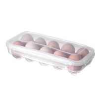 1018 Grid Egg Storage Box Eggs Tray with Lid Kitchen Refrigerator Egg Rack Container Holder Fridge Organizer